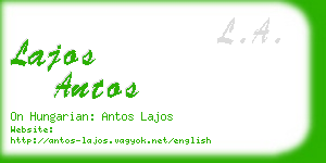 lajos antos business card